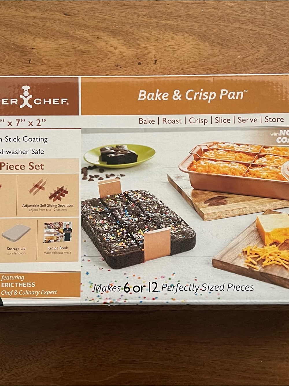 Copper chef Bake & Crisp Pan Set with Dividers as seen on tv NIB